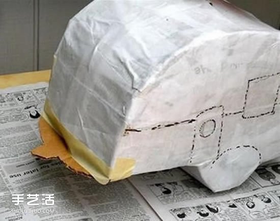 幼儿露营车手工制作 简单瓦楞纸露营车的做法