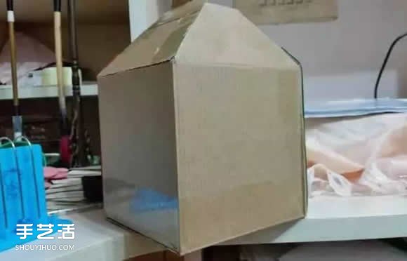 废纸盒做房子手工步骤 幼儿园手工纸盒房子