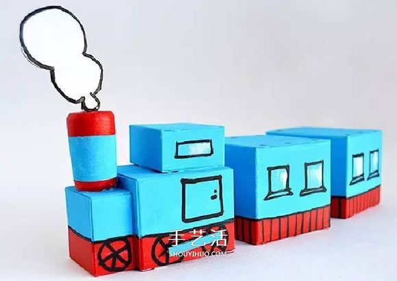 儿童火车模型制作方法 废纸盒做火车的教程