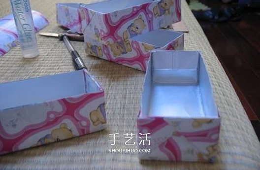 自制带抽屉首饰盒方法 饮料盒和纸箱做收纳盒