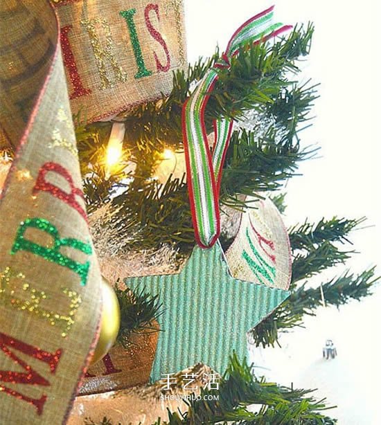 简单又漂亮圣诞星星DIY 自制圣诞树挂饰星星