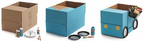 亲手做一个玩具鱼缸 废纸箱制作小鱼缸的图片