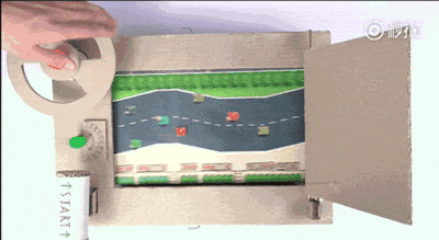 用硬纸板制作的赛车游戏机 真的可以跑起来！
