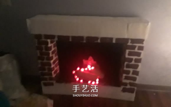 自制圣诞节人造壁炉的方法教程