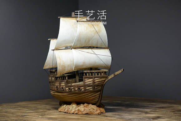超逼真海盗船模型制作视频 仅仅用了硬纸板！