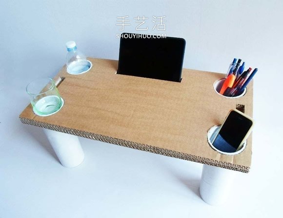 自制多功能床桌的方法 用纸板都不用花钱！