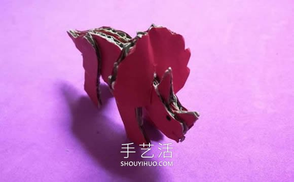 儿童手工制作瓦楞纸板三角龙的做法教程