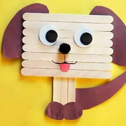 幼儿园做小狗狗的教程 雪糕棍手工制作小狗
