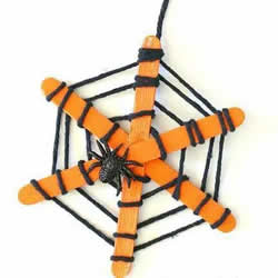 蜘蛛网的制作方法图解 万圣节雪糕棍做蜘蛛网