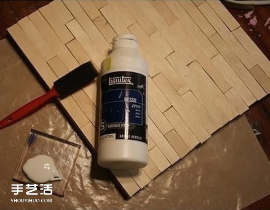 雪糕棍装饰画DIY图解 简单装饰画用冰棒棍做