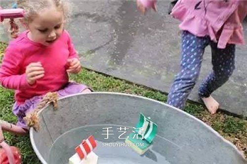 清洁海绵做帆船的方法 幼儿园海绵小船制作