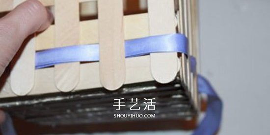 用雪糕棍做收纳篮的方法 幼儿自制小篮子图解