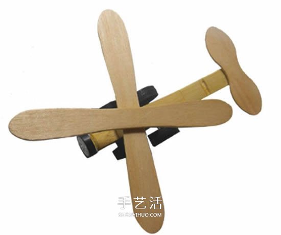 简单飞机模型手工制作 用雪糕棍做玩具小飞机