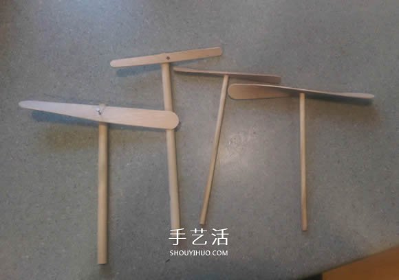 用雪糕棍做风车和竹蜻蜓的制作方法