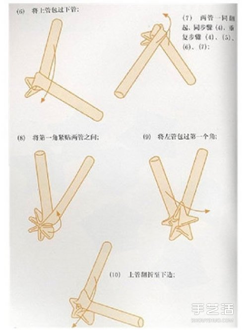 怎么用吸管折星星的方法 吸管星星的折法图解 