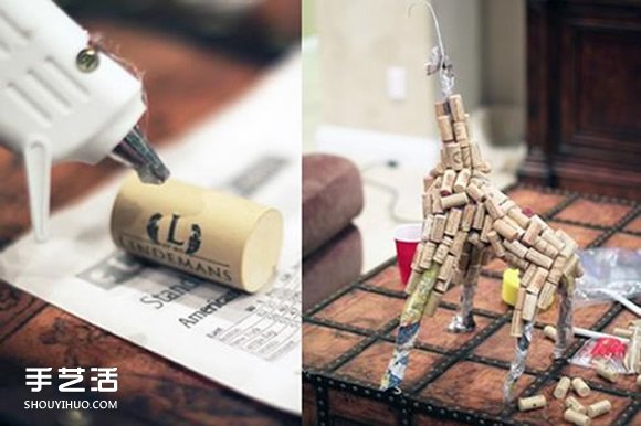 幼儿手工制作长颈鹿 红酒瓶塞DIY长颈鹿教程