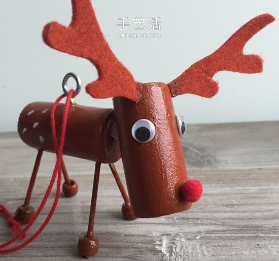 圣诞驯鹿挂饰手工制作 简单的红酒瓶塞利用