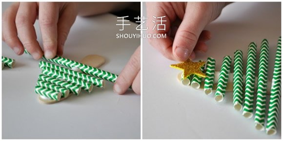 幼儿园手工制作纸吸管圣诞树故事的做法教程