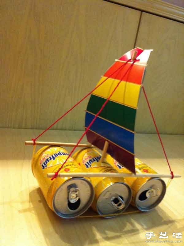 易拉罐变废为宝手工制作小帆船