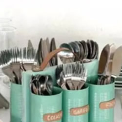 铁罐子废物利用DIY手工制作厨房餐具架子