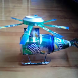 易拉罐做直升飞机模型 手工易拉罐直升机模型