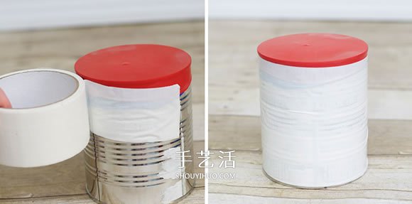 奶粉罐手工制作玩具鼓的方法教程