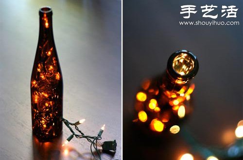 玻璃瓶变废为宝 手工制作浪漫灯具