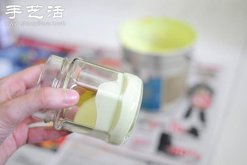 玻璃罐+涂料 手工DIY治愈系笔筒