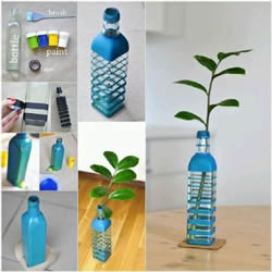废弃玻璃瓶手工制作简约风花瓶的方法
