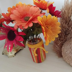 玻璃瓶粘贴彩色薄纸 制作秋季风花瓶的做法