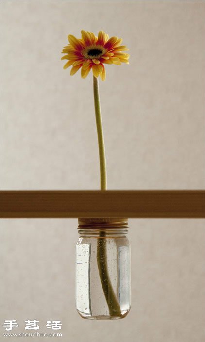 简单玻璃瓶废物利用 创意制作桌面花卉装饰