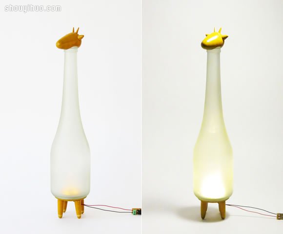 回收玻璃瓶DIY手工制作超可爱动物台灯
