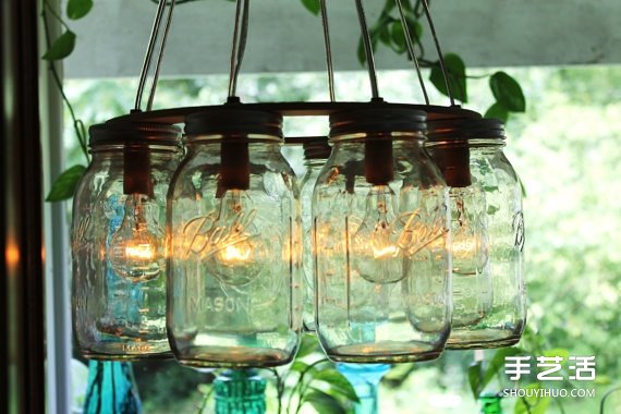 玻璃罐废物利用小制作 圣诞节浪漫情调灯具