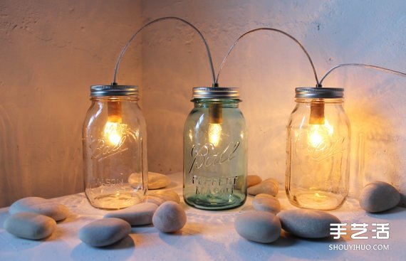 玻璃罐废物利用小制作 圣诞节浪漫情调灯具