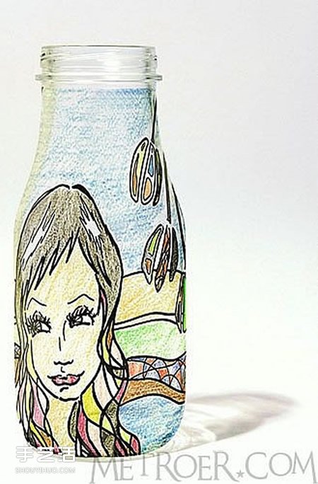 饮料瓶手绘图片大全 手工饮料瓶画画作品欣赏