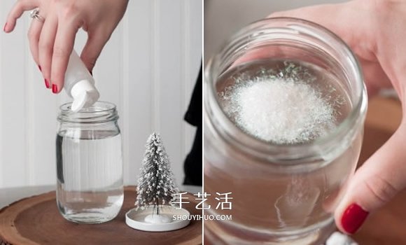 自制雪景玻璃瓶的方法 浪漫雪景摆饰DIY教程