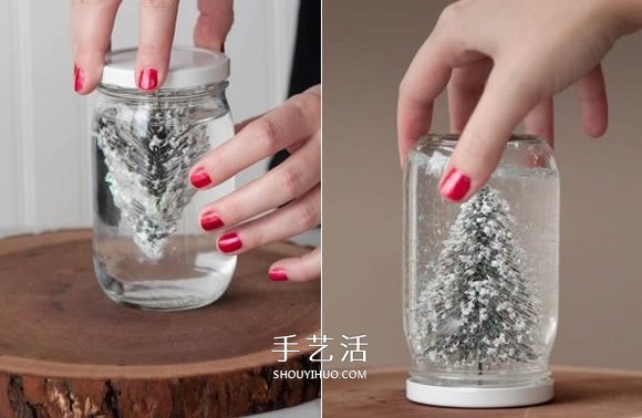 自制雪景玻璃瓶的方法 浪漫雪景摆饰DIY教程