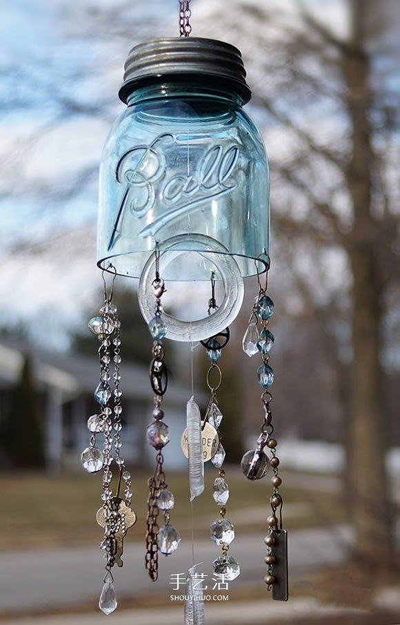 玻璃瓶DIY风铃的方法 自制玻璃风铃图解教程