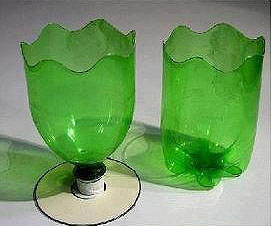 饮料塑料瓶和光盘废物利用制作花盆的教程