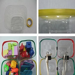 塑料瓶环保DIY玩具收纳盒