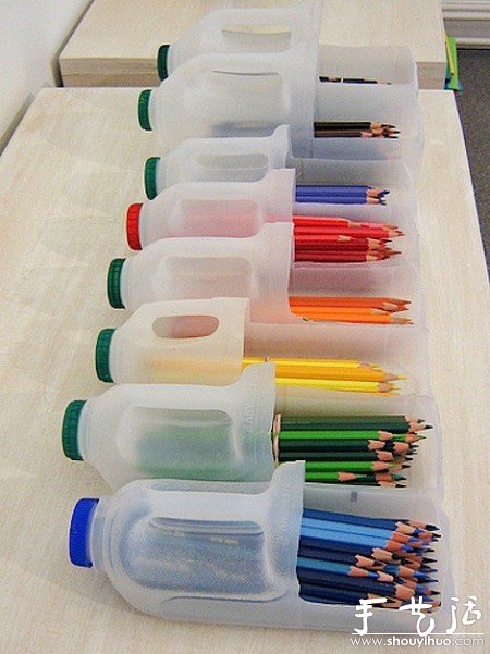 酸奶瓶废物利用 DIY储物铅笔盒