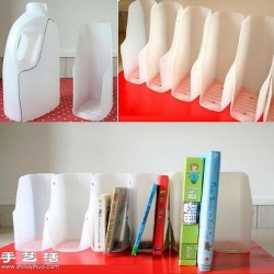 酸奶塑料瓶废物利用改造漂亮书架