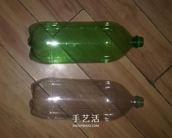 汽水瓶废物利用手工制作黑框太阳镜的方法