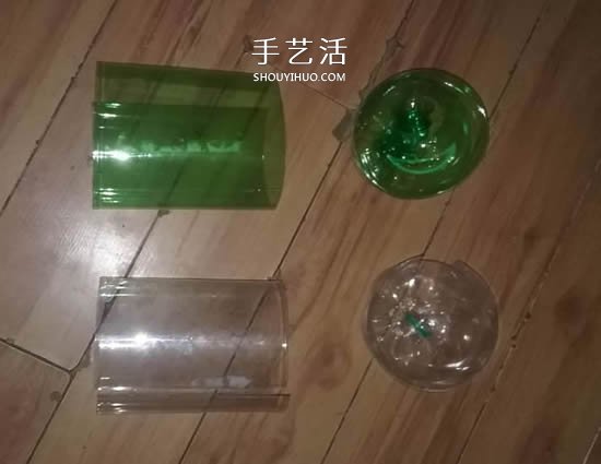 汽水瓶废物利用手工制作黑框太阳镜的方法