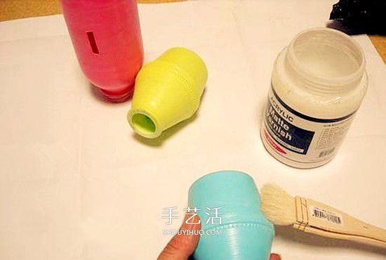 塑料瓶手工制作卡通小猪存钱罐