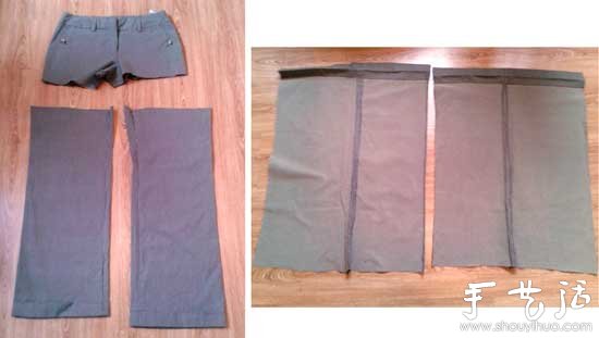 旧物改造：长裤改造窄裙的方法