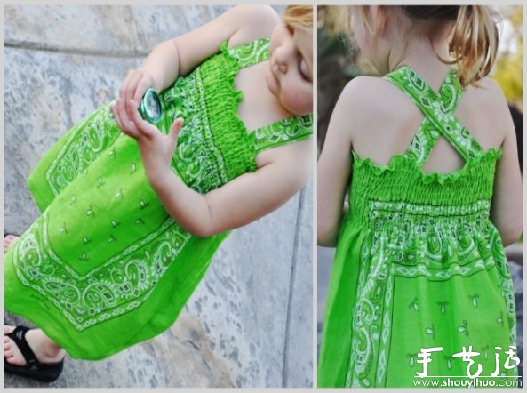 披肩DIY改造儿童吊带裙