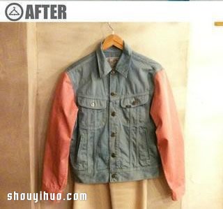 旧夹克外套染色改造 手工DIY时尚个性夹克