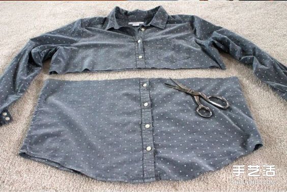 旧T恤和旧衬衫改造制作包臀裙的教程图解