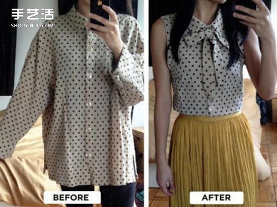 宽大旧衬衫改裙子的方法 旧衬衫改造裙子DIY